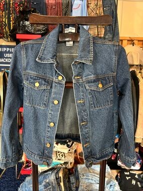 American Apparel Dark Blue Denim Jacket with Brass Buttons